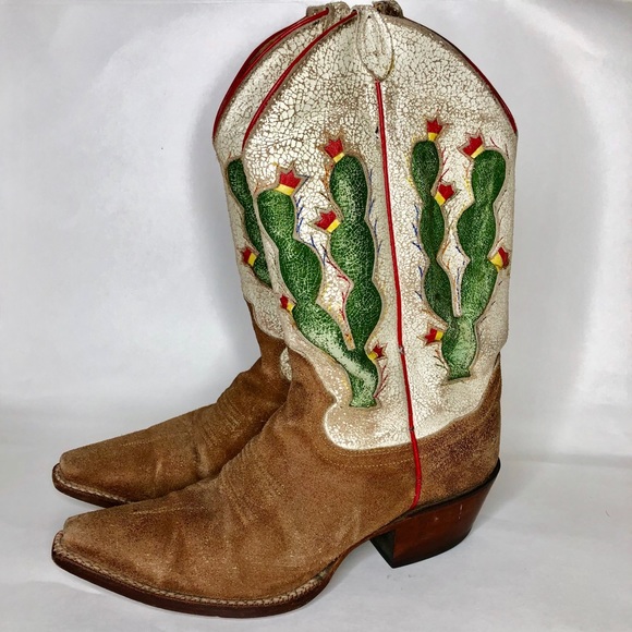Vintage Justin Cactus Cowboy Boots 